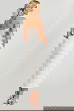 white corset bodice midi dress 48205