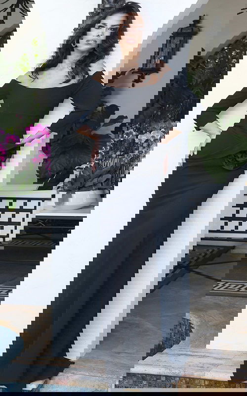 off the shoulder mermaid black dress 48207