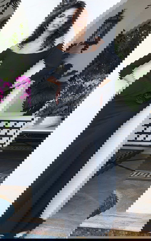 off the shoulder mermaid black dress 48207