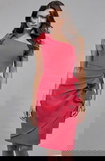 short one shoulder ruched bodice dress