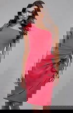 short one shoulder ruched bodice dress