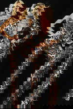 Sequin animal print jumpsuit and blazer outfit for women