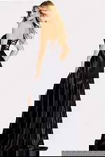 black evening dress with back lace tie 48272