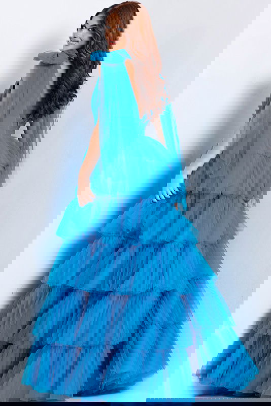 アメリOFF SHOULDER TULLE LAYERED DRESS Long Off Shoulder Tulle Dress by Cinderella Divine CD0172 – ABC