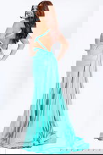 Elegant flowy prom dress with ruched waist