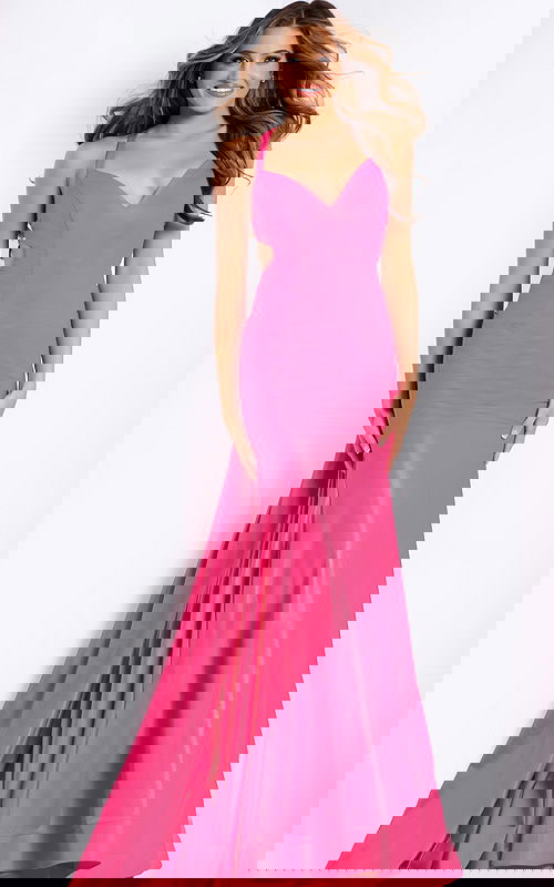 v neckline crepe dress with back drape 48291