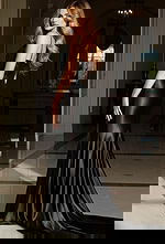 back of black satin dress 48312