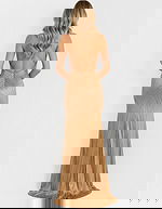 open back beaded gold dress