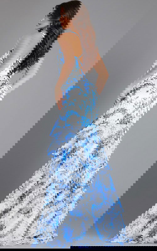 back of floral ruffled dress 48331