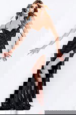 high slit black dress 48344