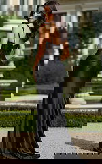 Beaded Corset Satin Prom Dress With High Slit 48364 - Image 2