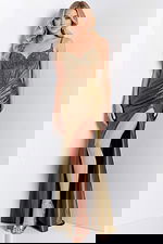 gold corset beaded bodice dress 48364