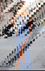 embelished high slit dress 48368