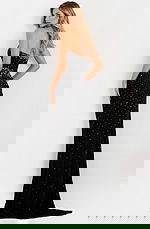 fitted black beaded dress 48372