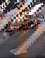 strapless beige sheath dress 48389