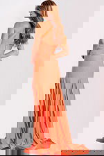 Orange Cross Halter Prom Dress With Slit