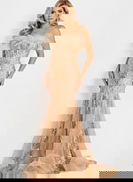 Strapless Feather Sequin Gown 48465