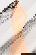 mermaid beaded dress with feather details 48465