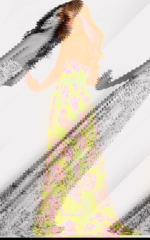 Flowing Strapless Gown With Bow Waist