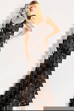 fitted v neckline evening dress 48480