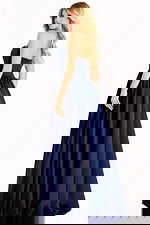 navy strapless ball gown 48482