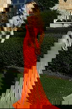 orange mermaid dress 48498