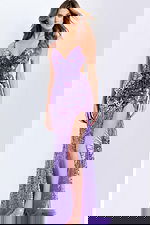 v neckline embellished dress 48502