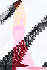 Sequin Strapless Dress with Deep Plunge Neckline 48511 - Image 2