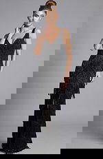 v neckline beaded dress 49162