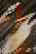 Gold Beaded Fringe Dress With High Slit 48521 - Image 8