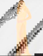 gold high slit dress 48531