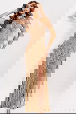 nude halter dress 48531