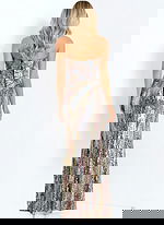 Strapless Multicolor Sequin Gown with Side Slit 48550 - Image 3