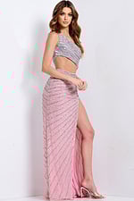 side of pink two piece dress 48563