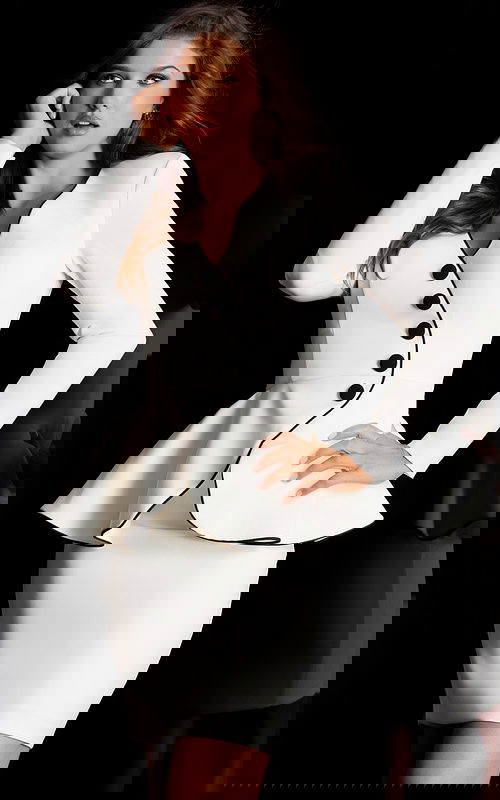 Peplum Jacket Dress With Asymmetrical Buttons