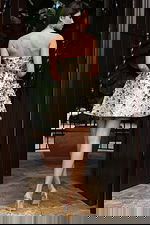 Strapless Gold Floral Embellished Mini Dress 48586 - Image 2