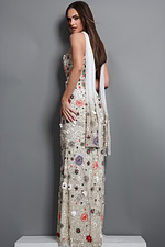 strapless floral embroidered sequin mermaid gown