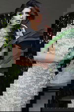 high neck short sleeve silver dress 48595