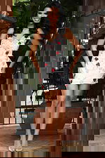 little white dress with multi color beading 48606