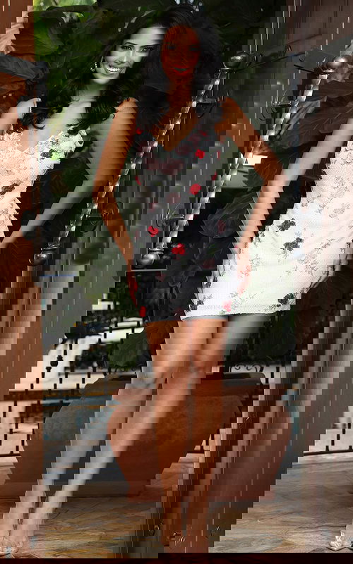 little white dress with multi color beading 48606