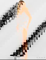 Black Sequin Gown with Gold Leaf Pattern 48610 - Image 6