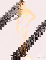 Sequin Gown with Color Block Mosaic Design 48617 - Image 5