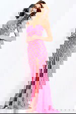 Beaded prom dress with shimmering sequin design