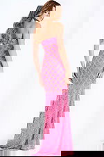 Elegant strapless prom dress with open back