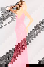 v neckline mermaid prom dress 48629