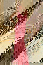 pink beaded prom dress 48629