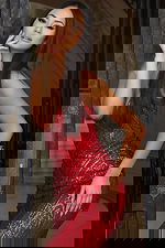 red embellished dress 48629