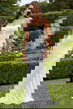 Strapless beaded mermaid gown with sculpted fitted silhouette and sequin details