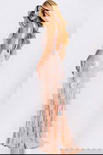 Glamorous V neck prom gown with shimmer finish