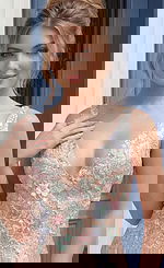 v neckline pink sequin dress 48642